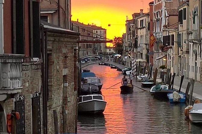 Aperitif at sunset in the Venice lagoon on a private boat. - Private boat setup: small, smooth, and built for photos